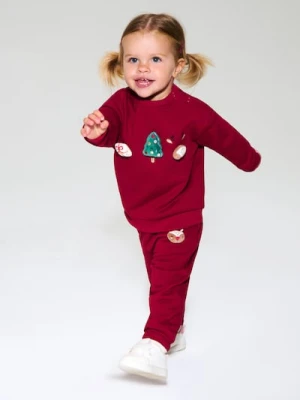 Sinsay - Spodnie dresowe z motywem świątecznym - czerwony