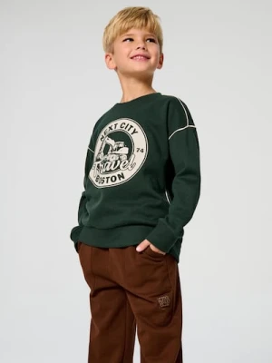 Sinsay - Spodnie dresowe z naszywką - brązowy