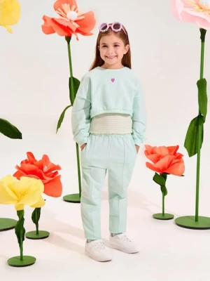 Sinsay - Spodnie dresowe z ozdobnymi przeszyciami - zielony