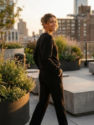 Sinsay - Spodnie dresowe z prostą nogawką - czarny