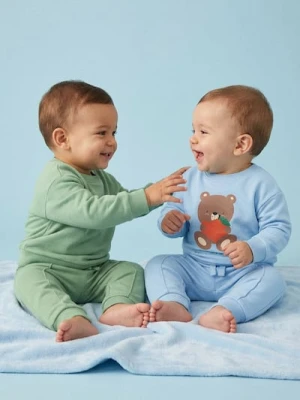 Sinsay - Spodnie dresowe z przeszyciami 2 pack - błękitny