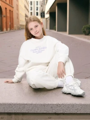 Sinsay - Spodnie dresowe z przeszyciami - kremowy