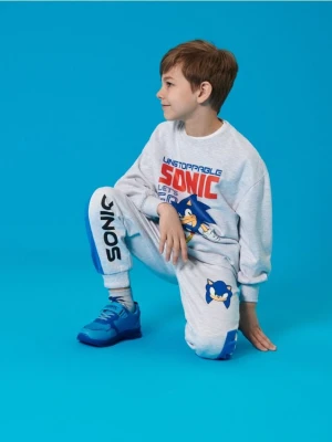 Sinsay - Spodnie dresowe ze ściągaczami Sonic the Hedgehog: Modern - szary