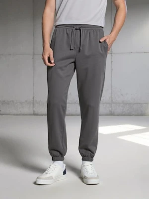 Sinsay - Spodnie dresowe ze ściągaczami - szary