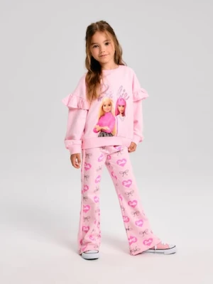 Sinsay - Spodnie dzwony Barbie - różowy