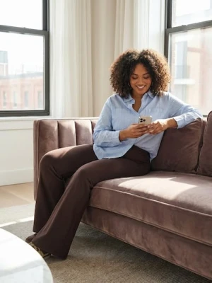 Sinsay - Spodnie dzwony Plus Size - brązowy