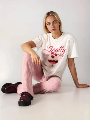 Sinsay - Spodnie dzwony - różowy