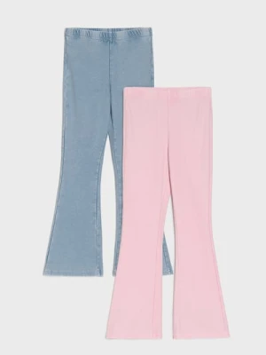 Sinsay - Spodnie dzwony z efektem sprania 2 pack - wielobarwny