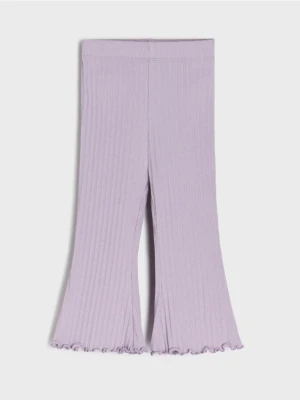 Sinsay - Spodnie dzwony z falbankami - niebieski