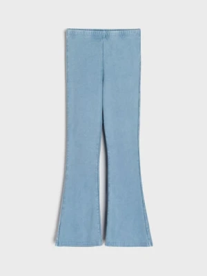 Sinsay - Spodnie dzwony z gumką w pasie - niebieski