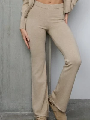 Sinsay - Spodnie flare - beżowy