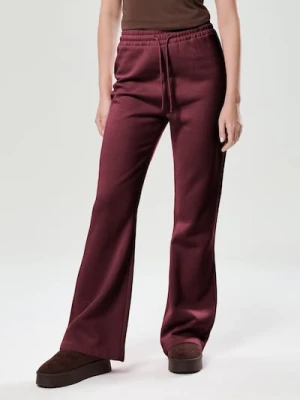 Sinsay - Spodnie flare - bordowy