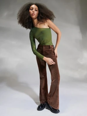 Sinsay - Spodnie flare - brązowy