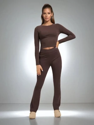 Sinsay - Spodnie flare - brązowy