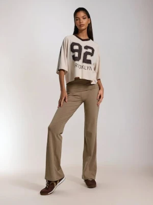 Sinsay - Spodnie flare - brązowy