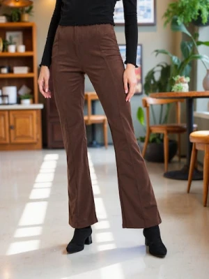 Sinsay - Spodnie flare - brązowy