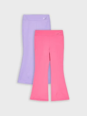 Sinsay - Spodnie flare sportowe 2 pack Active - różowy