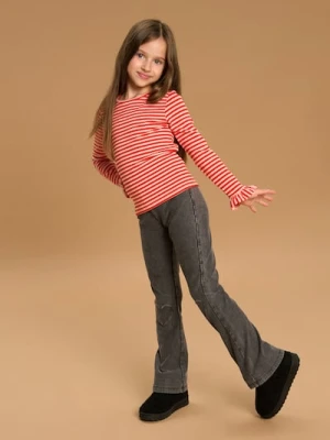 Sinsay - Spodnie flare z efektem sprania - czarny