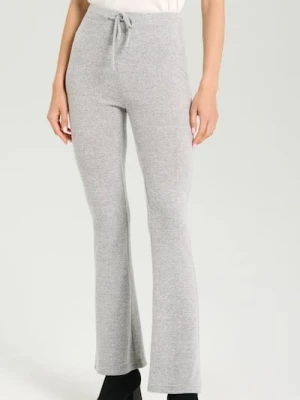 Sinsay - Spodnie flare z gumką w pasie - szary