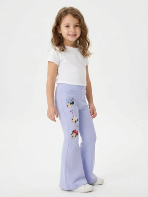 Sinsay - Spodnie flare z nadrukiem Minnie Mouse - niebieski