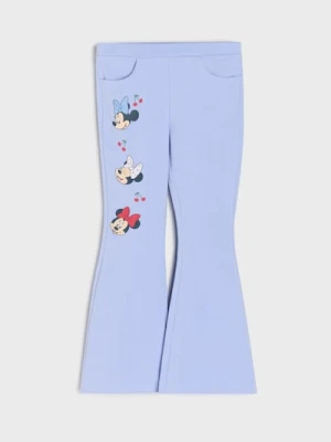 Sinsay - Spodnie flare z nadrukiem Minnie Mouse - niebieski