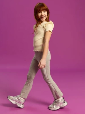 Sinsay - Spodnie flare z ozdobną koronką - szary