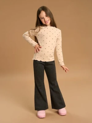 Sinsay - Spodnie flare z polarem wewnątrz - szary