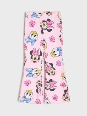 Sinsay - Spodnie flare ze wzorem Minnie and Daisy - różowy