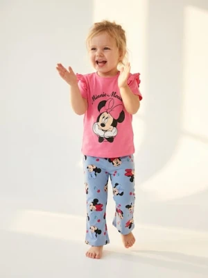 Sinsay - Spodnie flare ze wzorem Minnie Mouse - niebieski