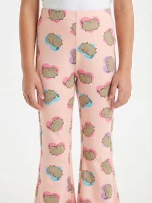 Sinsay - Spodnie flare ze wzorem Pusheen The Cat - różowy