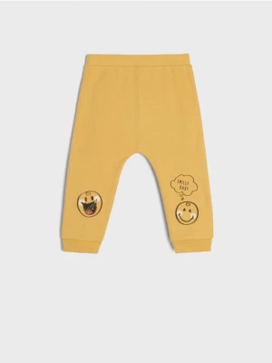 Sinsay - Spodnie haremki SmileyBaby® - żółty