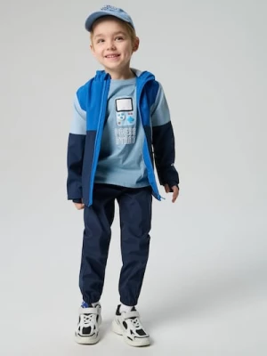 Sinsay - Spodnie hikingowe z odblaskowym nadrukiem Active - granatowy