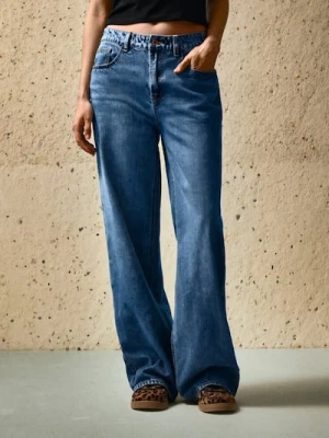 Sinsay - Spodnie jeansowe baggy - niebieski