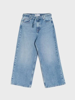 Sinsay - Spodnie jeansowe culotte - niebieski