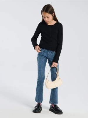 Sinsay - Spodnie jeansowe flare - niebieski