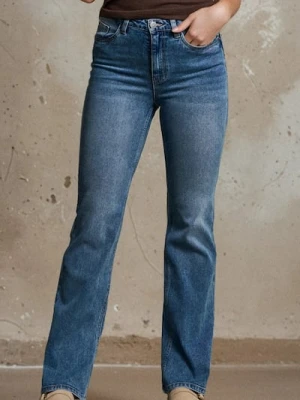 Sinsay - Spodnie jeansowe flare - niebieski