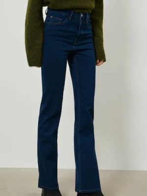 Sinsay - Spodnie jeansowe flare - niebieski