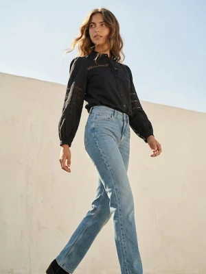 Sinsay - Spodnie jeansowe flare - niebieski