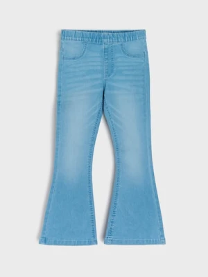 Sinsay - Spodnie jeansowe flare - niebieski