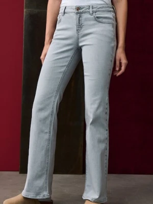 Sinsay - Spodnie jeansowe flare - szary