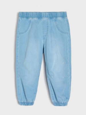 Sinsay - Spodnie jeansowe jogger loose - niebieski