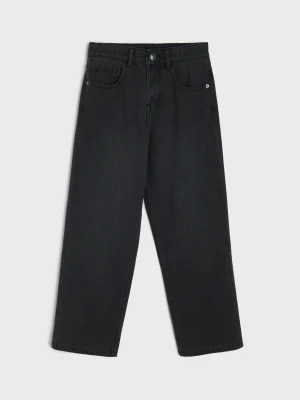 Sinsay - Spodnie jeansowe loose fit - czarny