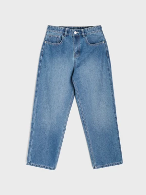 Sinsay - Spodnie jeansowe loose fit - granatowy
