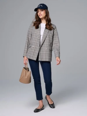 Sinsay - Spodnie jeansowe mom comfort fit - niebieski