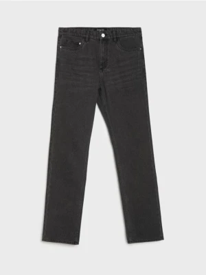 Sinsay - Spodnie jeansowe regular fit - szary