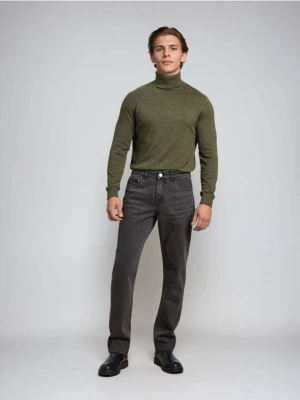 Sinsay - Spodnie jeansowe regular fit - szary
