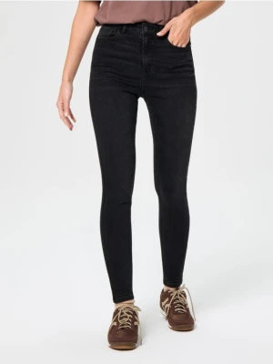 Sinsay - Spodnie jeansowe skinny - czarny