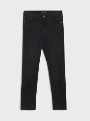 Sinsay - Spodnie jeansowe skinny - czarny