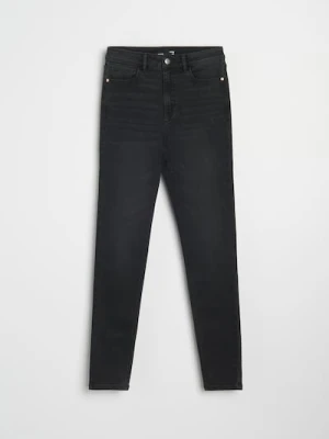 Sinsay - Spodnie jeansowe skinny - czarny