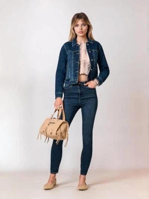 Sinsay - Spodnie jeansowe skinny - granatowy